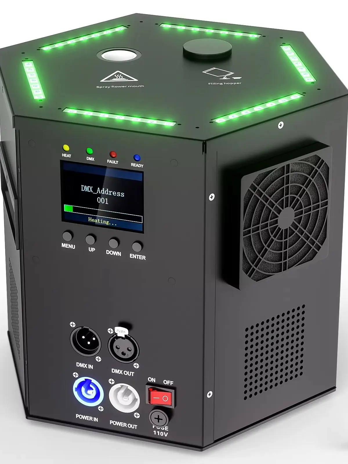 U'King 700W RGB LED Funkenmaschine DMX512 Elektronische Blumensprühmaschine Innen-/Außenbereich Kaltfunkenmaschine für Konzerte, Hochzeiten, Partys