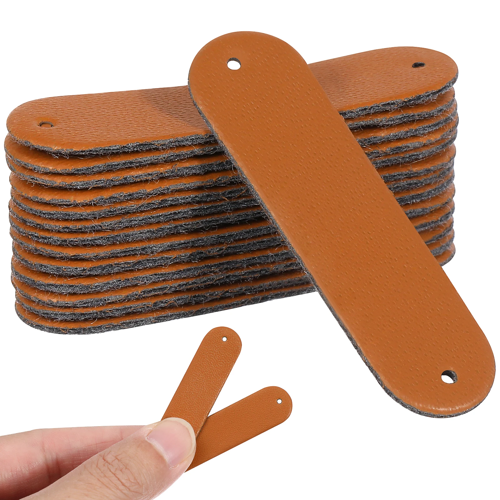 

100pcs Clothing Pu Label Indentation Tag Diy Sewing Accessories Blank Reusable Tags For Diy Apparel