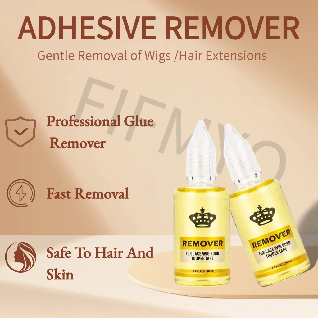 30 مللي مزيل أصفر للشعر المستعار الدانتيل شريط لاصق لاصق واضح مزيل المذيبات لصالون أو مزيل المنزل لنظام غراء شعر مستعار #4