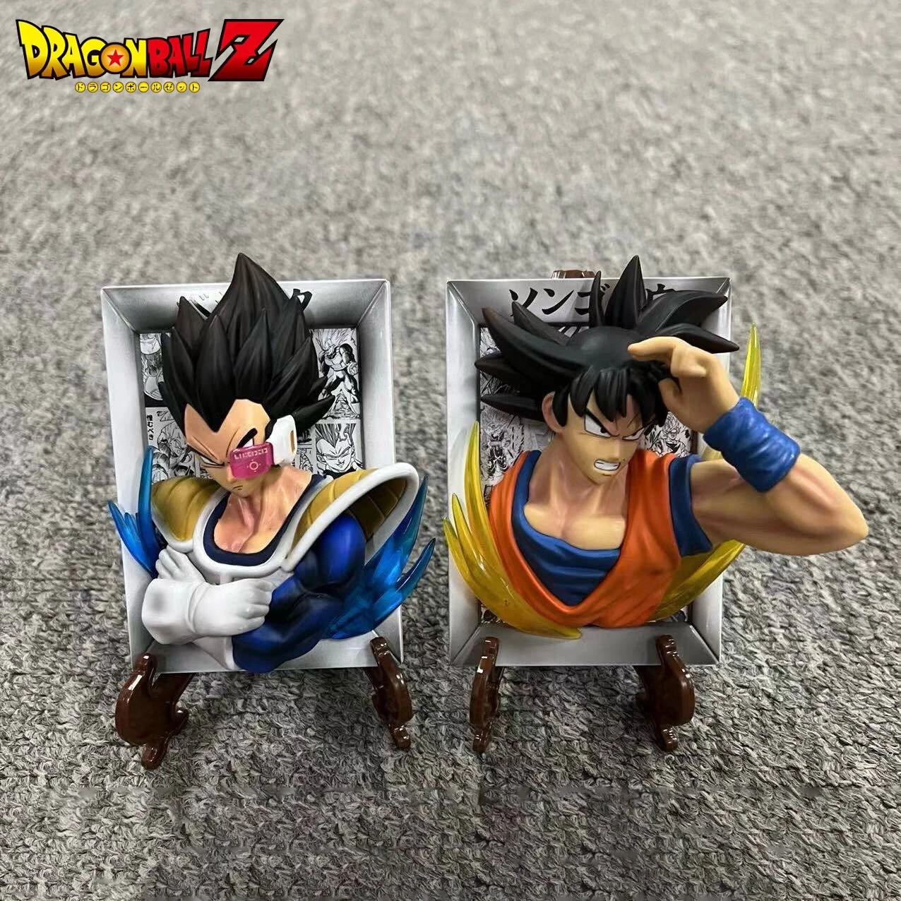 Dragon Ball Anime Action Figure, Son Goku, 3D Photo Frame Estátua, Vegeta IV Modelo, Ornamentos de Mesa, Presentes de Brinquedo Infantil, 10cm