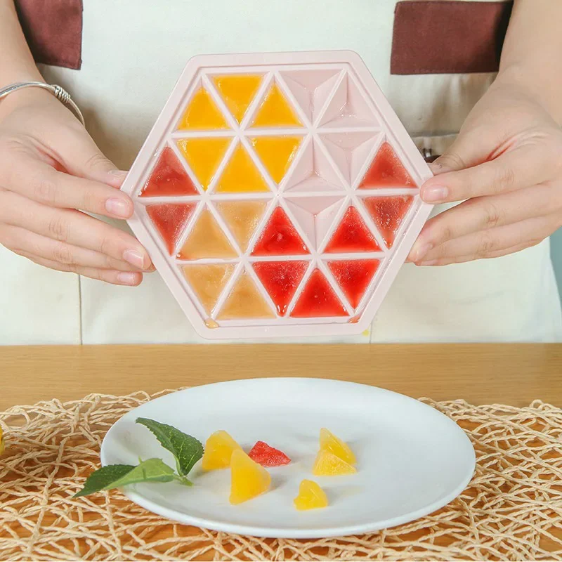 10PCS Creative Hexagonal Ice Mold Refrigerator Ice Box DIY  Ice Box 24 with  Cube Tray