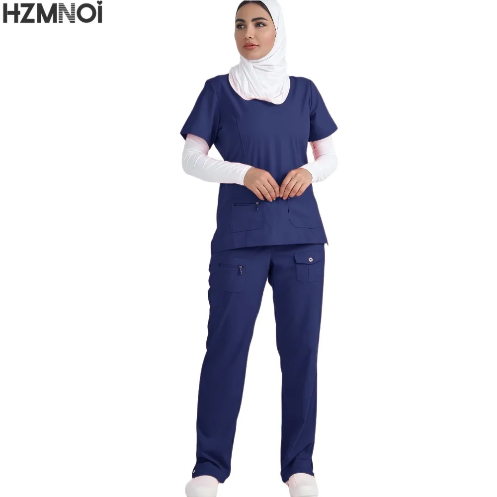 Hot Sale Wholesale Tops Straight Pants Hospital Uniform Dental Dentist Uniform Women Medical Nursing Scrubs Surgical Uniform Set