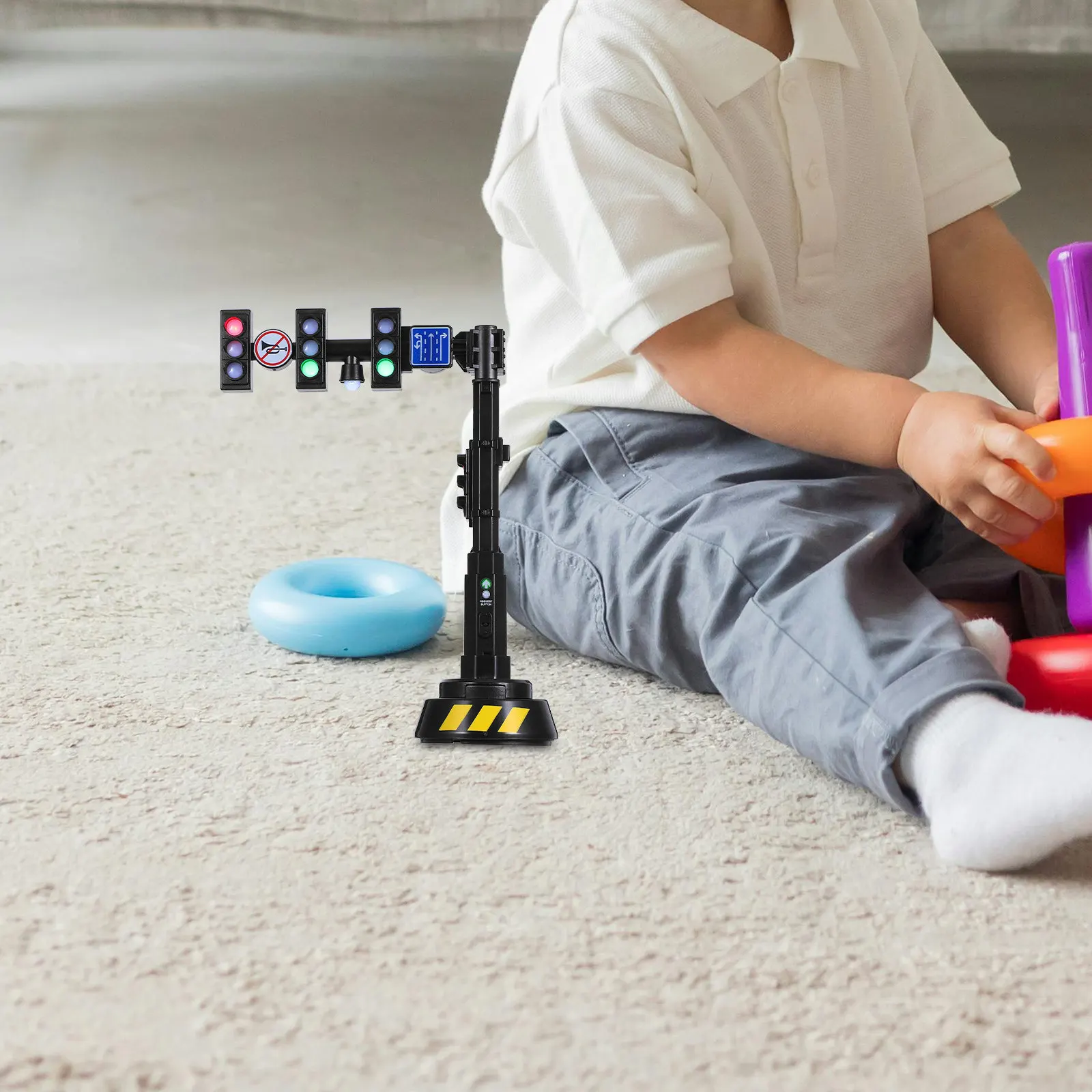 Feu de signalisation simulé pour enfants avec effets sonores et changement de lumière automatique, ensemble de jeu éducatif pour l'apprentissage précoce