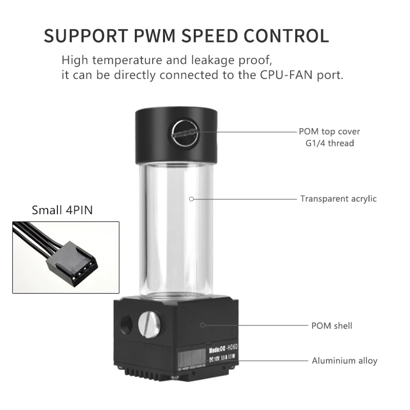 Насос OCOCOO с баком Radiador 5M PWM 600 л/ч 12 В постоянного тока, кулер для процессора, аксессуары для моделирования ПК, система «сделай сам» для