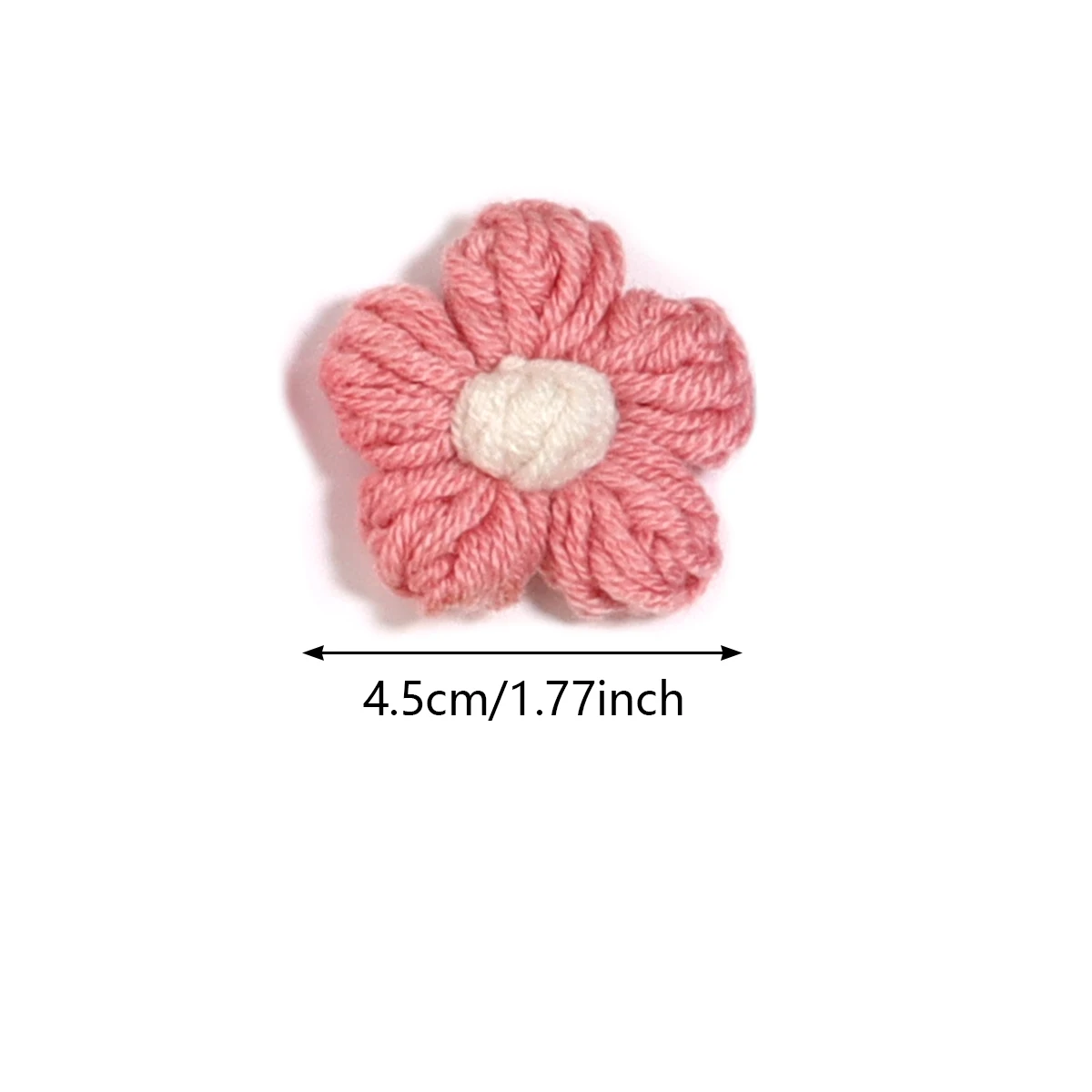10Pcs/Lot Hand-knitted Flowers Mini Colorful Flower Floral Applique Sew Patches for Clothes Hat Wedding Decor DIY Craft Supplies