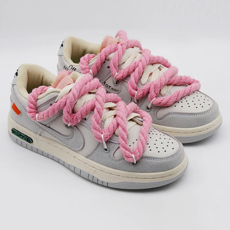 Colored Round Thick Rope Laces Polyester Cotton Women Man Solid Color Laces 100/120/140/160cm Width Colorful Bold Shoelaces