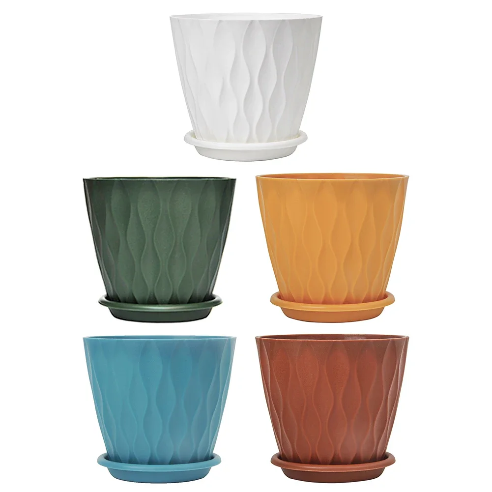 

Blue Balcony Plant Container Multi-color Flower Pot Set Balcony Decor Colorful Flower Pots Easy To Clean Multi-Color Design