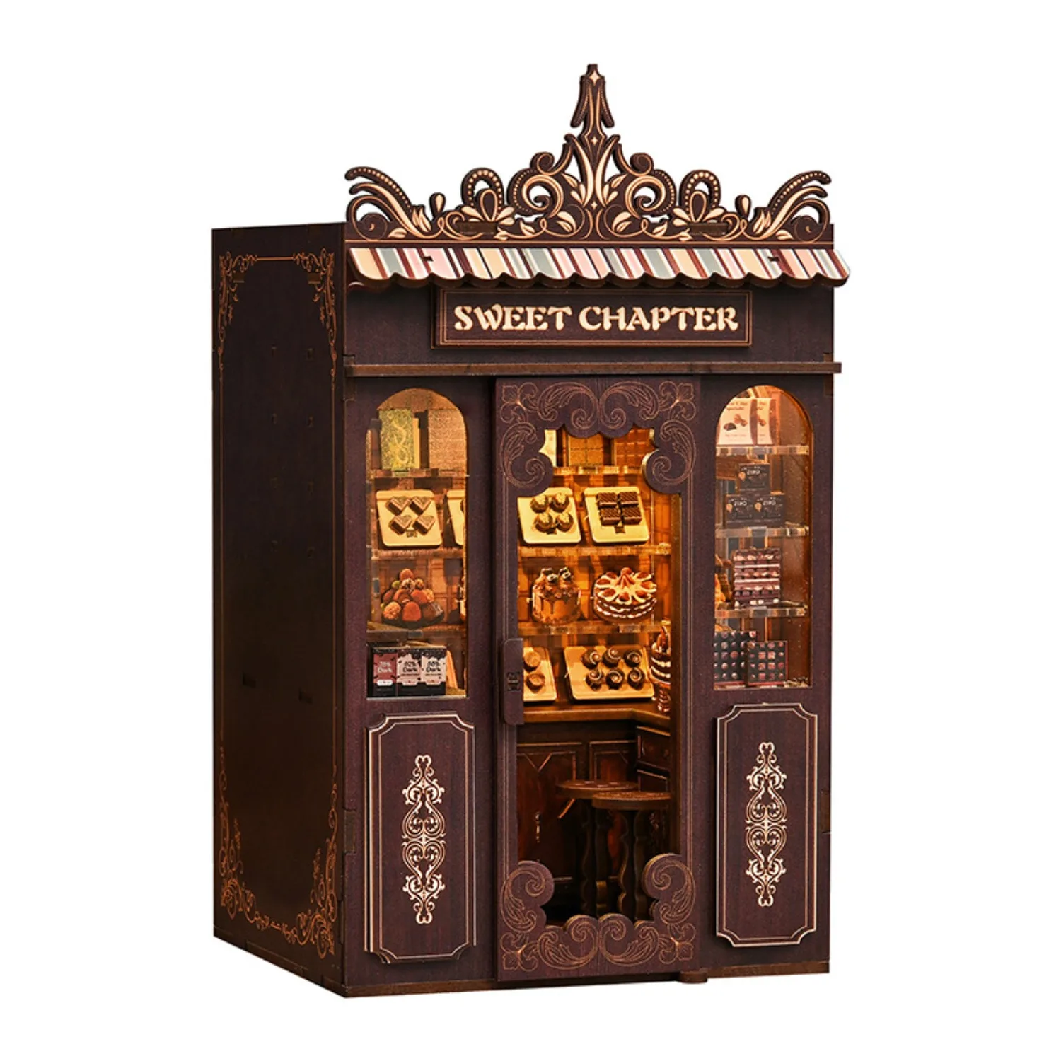 

DIY Miniature House Sweet Chapters Book Stand Handmade Wooden Miniature Model DIY Assembly Toy