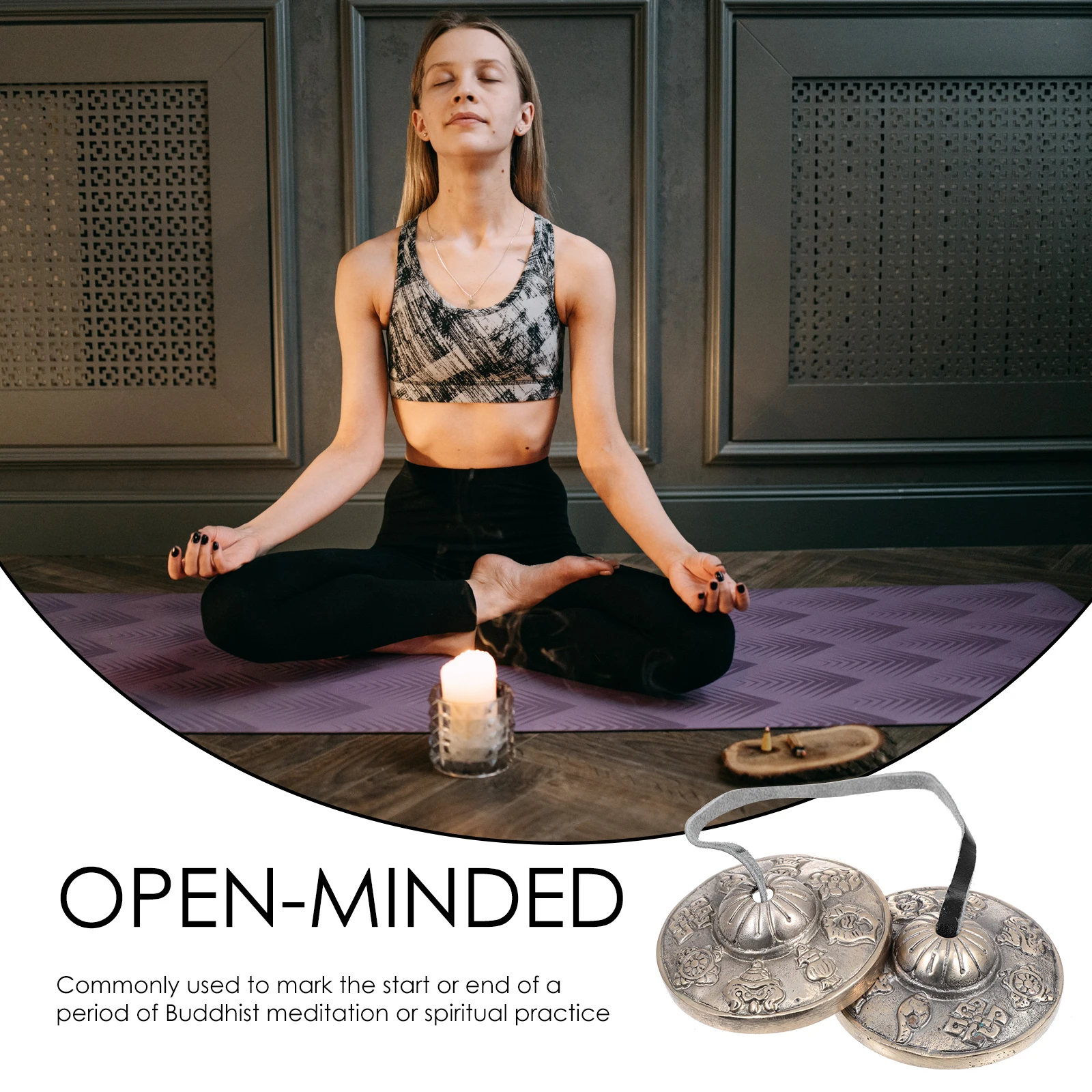 

Religious Ceremony Cymbal Bell Brass Meditation Yoga Small Percussion Instrument Traditional Appearance Meditation Cymbal Bell