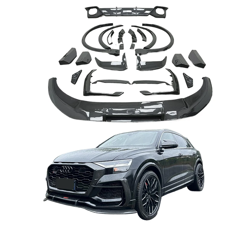 Runde RSQ8 ABT Body Kit For Audis RSQ8 ABT Style Dry Carbon Fiber Body Kit Front Lip Grille Trims Spoiler Tunning Parts RSQ8-R