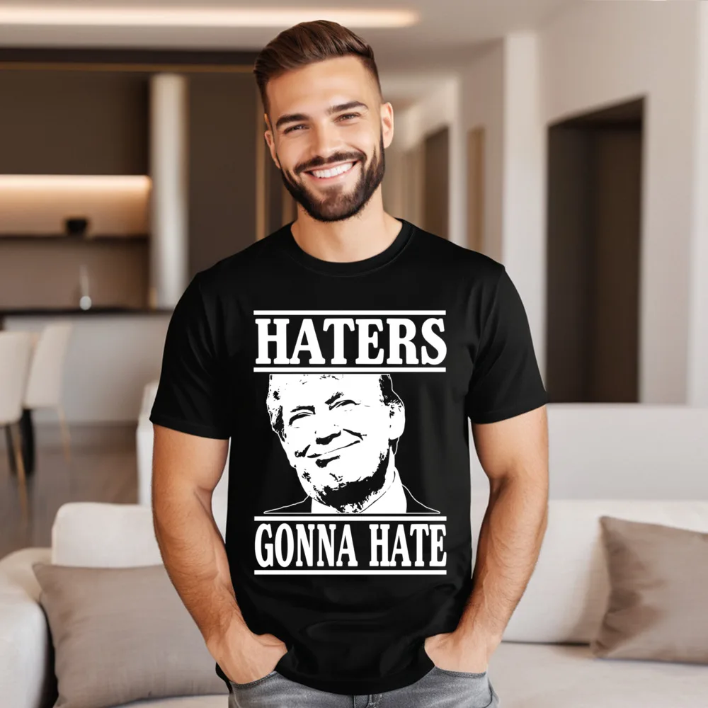 Funny Haters Gonna Hate Donald Design Thanksgiving Day All Cotton Round Collar Adult Tees Tee-Shirts Family Short Sleeve T Shirt