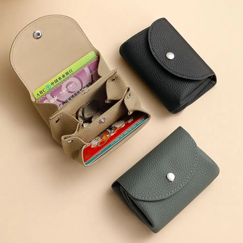 

Модный мини-короткий кошелек из искусственной кожи, многослойный кошелек для монет, легкая сумка для денег большой емкости для женщин