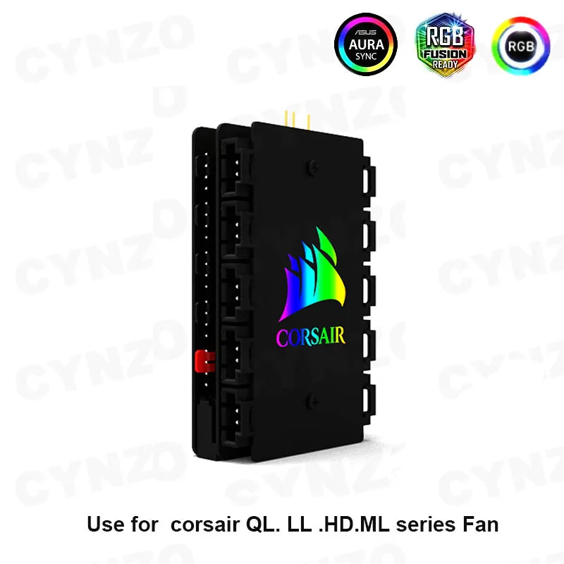 ARGB PWM Computer Case Fan Hub For Corsair ICUE QL LL HD ML 120 140 Series Fan Cooler AURA SYNC MOD PC Accessories