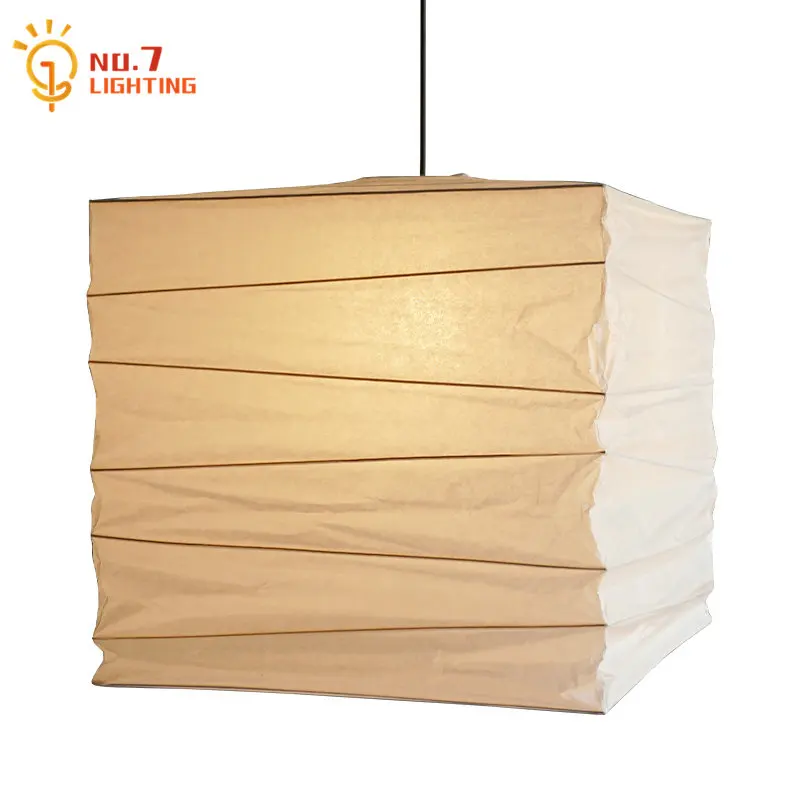 

Japanese Wabi-sabi Akari Noguchi Yong Square Pendant Light Medieval Rice Paper Modern Home Decoration Bedroom Living/Dining Room