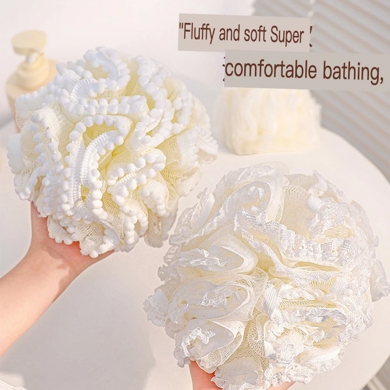 

Plus-size bath ball, cute style lace Scrub Back Bath flower ball