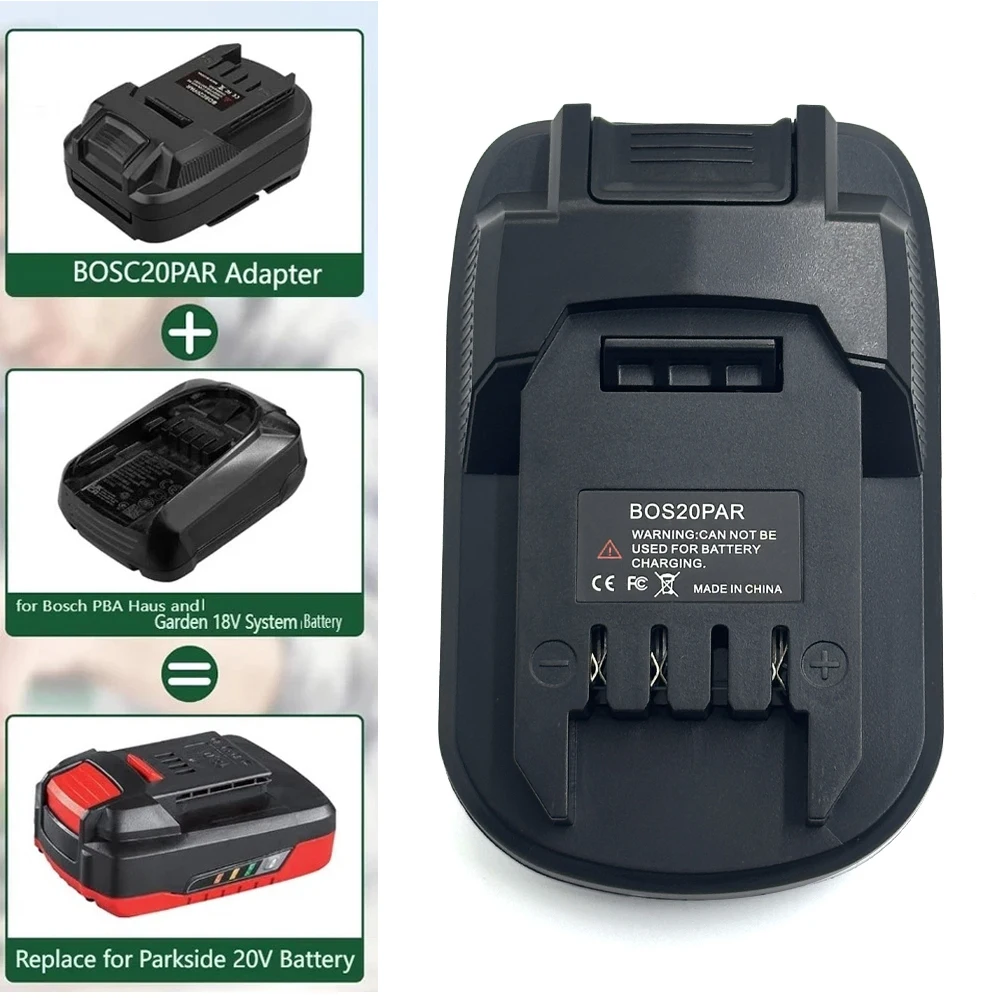 

Адаптер-преобразователь аккумулятора BOS20PAR для аккумулятора Bosch 18 В, конвертер в литий-ионный аккумулятор Lidl Parkside X20V для использования инструментов Parkside