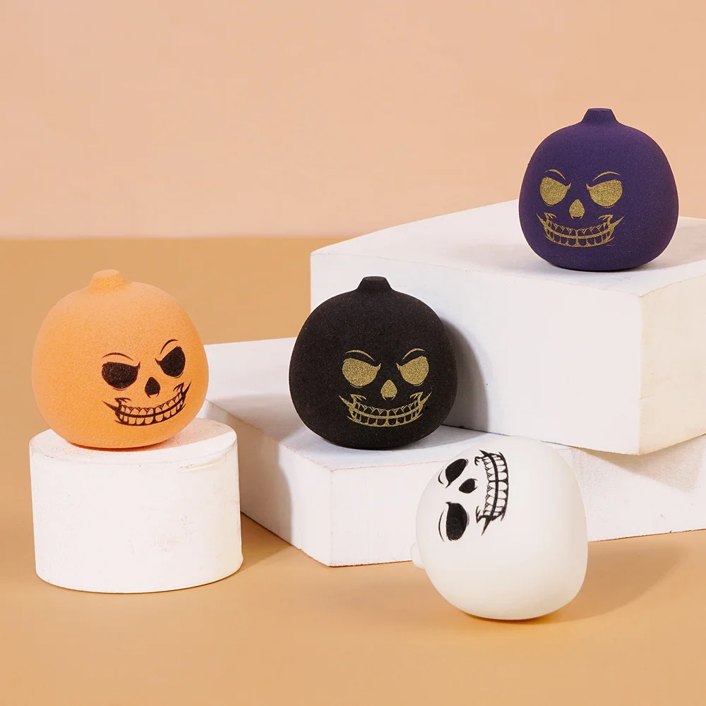 5 قطع هالوين اليقطين ماكياج الإسفنج لينة التجميل نفخة نطاط الجمال الإسفنج خلاط ل لا تشوبه شائبة الأساس المخفي مسحوق