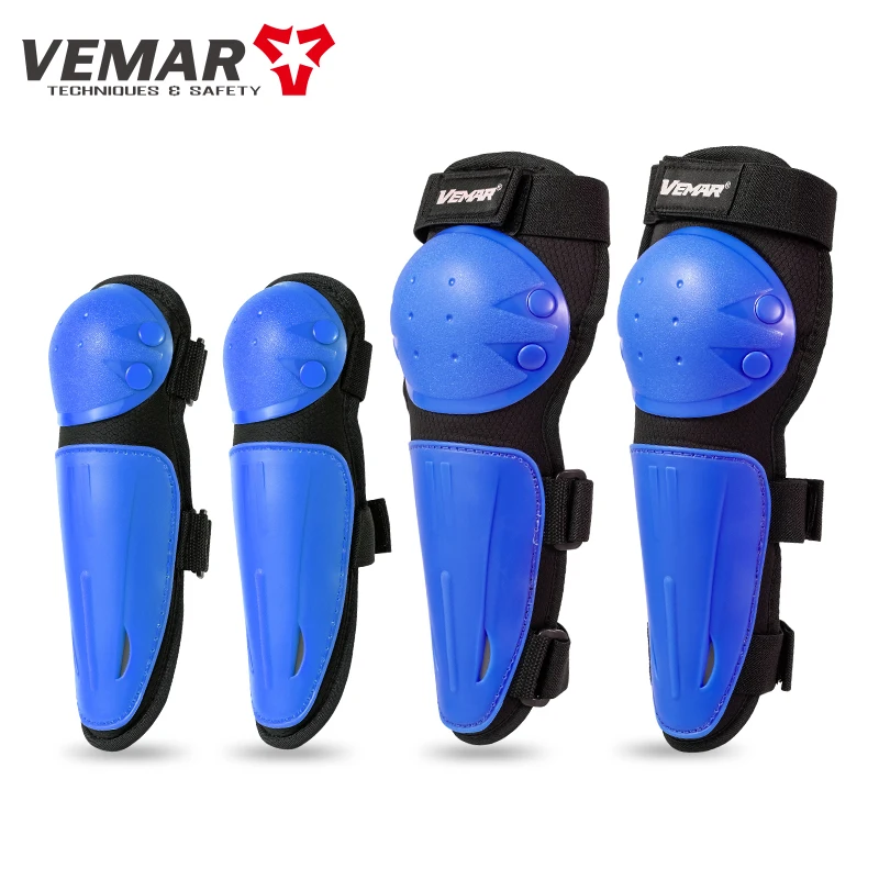 VEMAR Children's Motocross Riding Knee and Elbow Protector Set Kids Youth Motorcycle Impact Resistance Elbow Pads Knee Guard