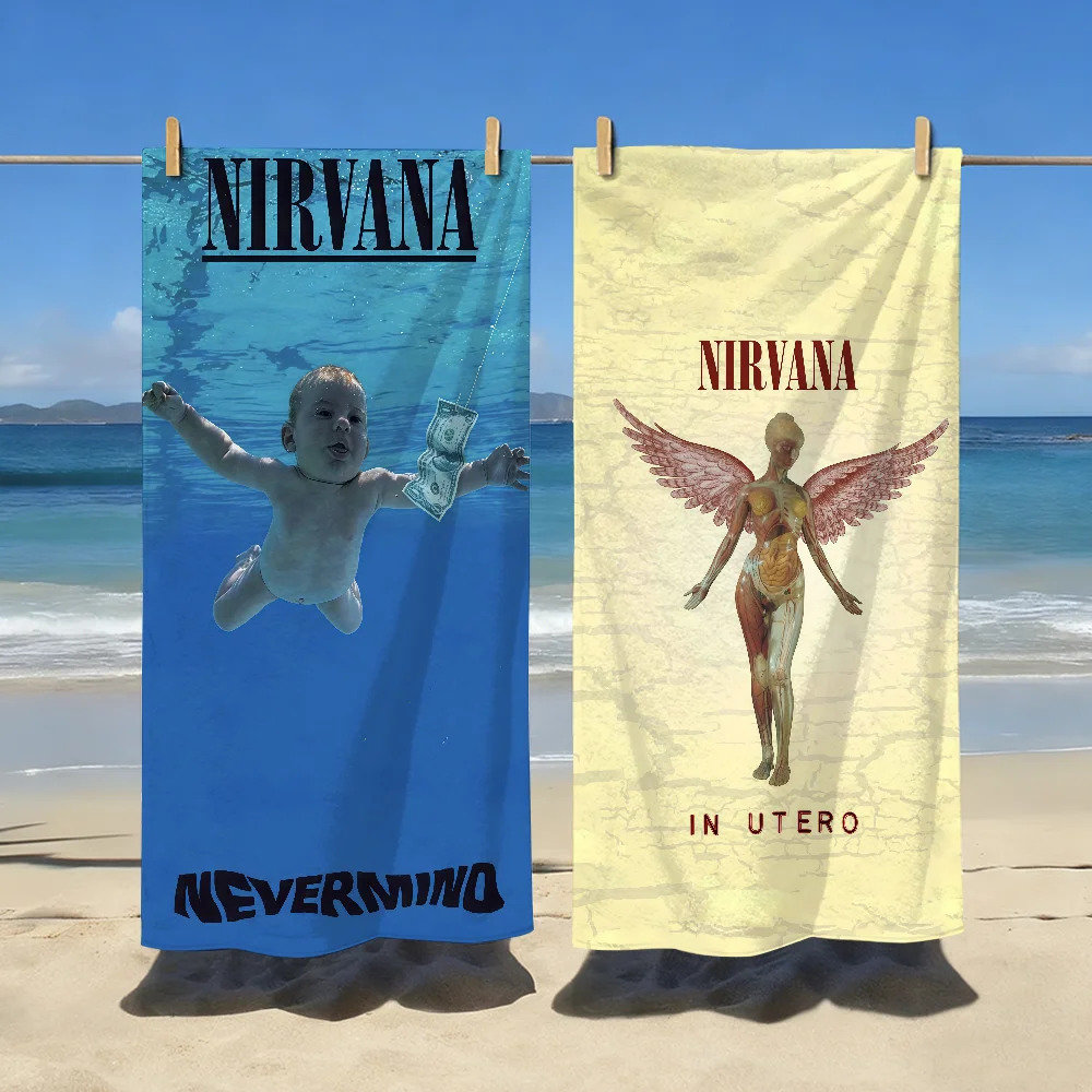 Band N-Nirvana-S Towel Sports Quick Dry Travel Camping Gear Sandproof Soft Light Large Beach Towel