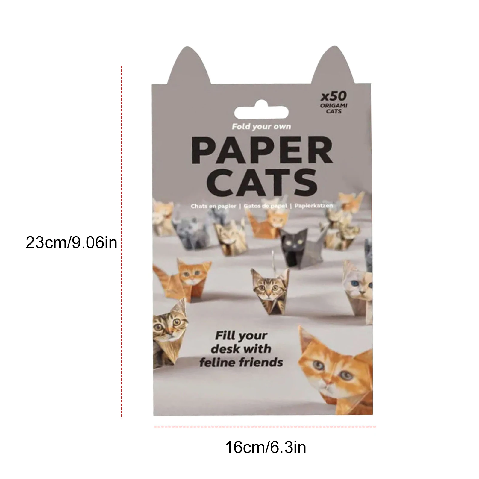 50pcs Decorative Papercraft Craft Set Handmade Animal Folding Paper Set DIY Paper Cats Origami Kit for Educational Settings Home
