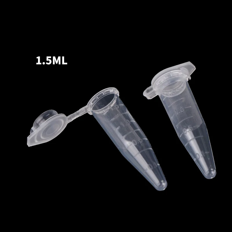 50PCS 1.5ml Mini provette in plastica microcentrifuga Tubestest Tube provette da centrifuga graduate da laboratorio