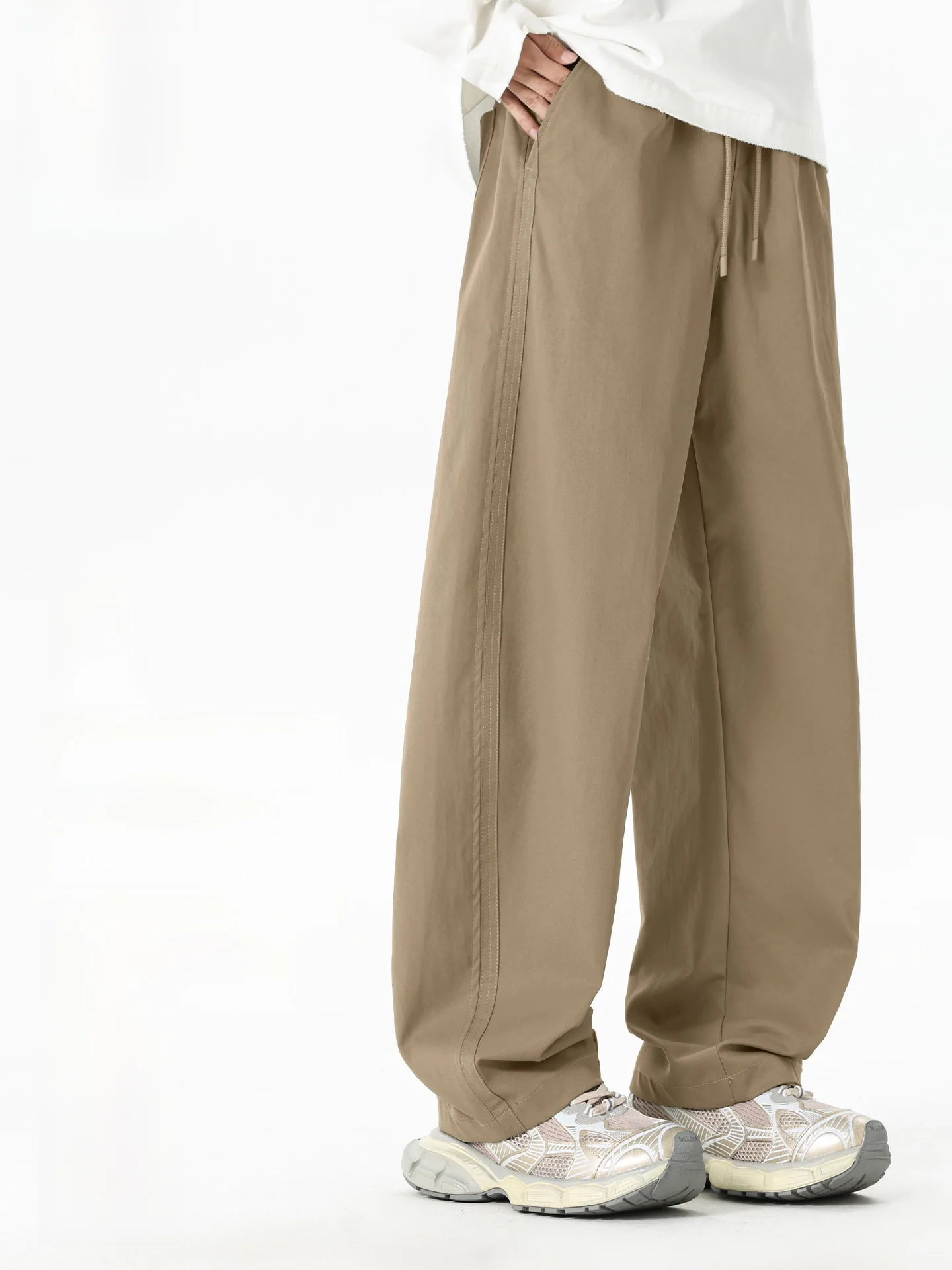 

Men's Loose Straight Leg Casual Pants Fce Lined Thiened Autumn Winter Sle Comfortable Warm Long Trousers