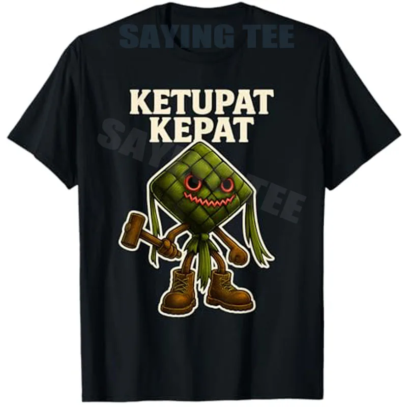 Ketupat Kepat - Funny Italian Brain Rot Gaming Kids Meme T-Shirt Humorous AI Y2k Design Graphic Outfit Boys Fashion Novelty Gift