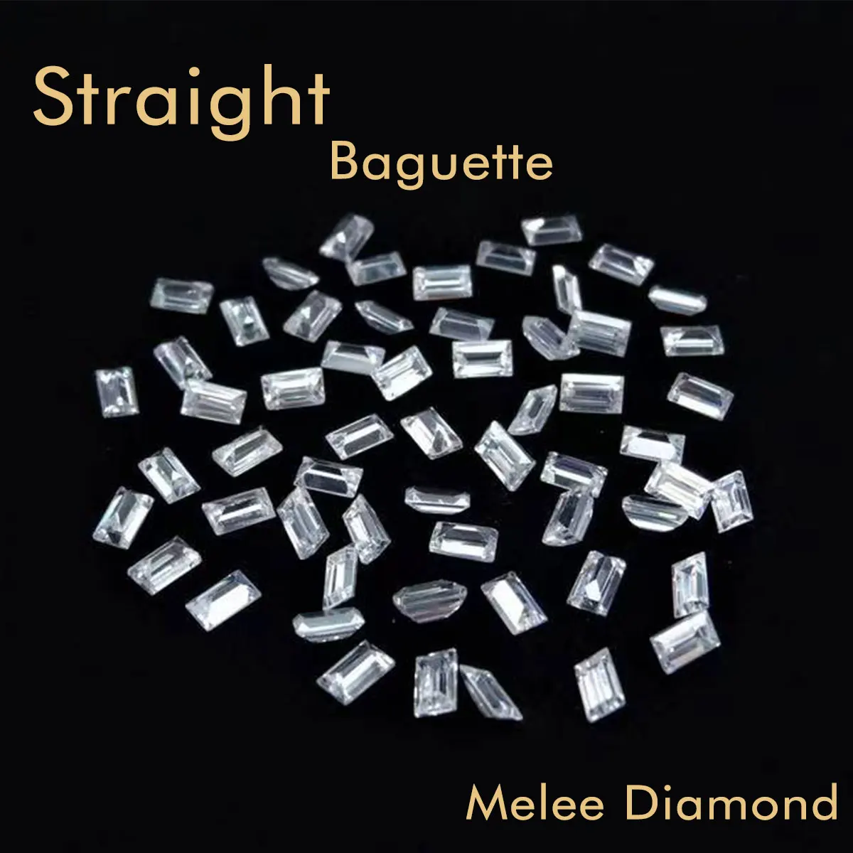 Wholesale 1/5/10Pcs Straight Baguette Melee Diamond DEF VVS Baguette Cut Lab Grown Diamonds Without IGI Certificate