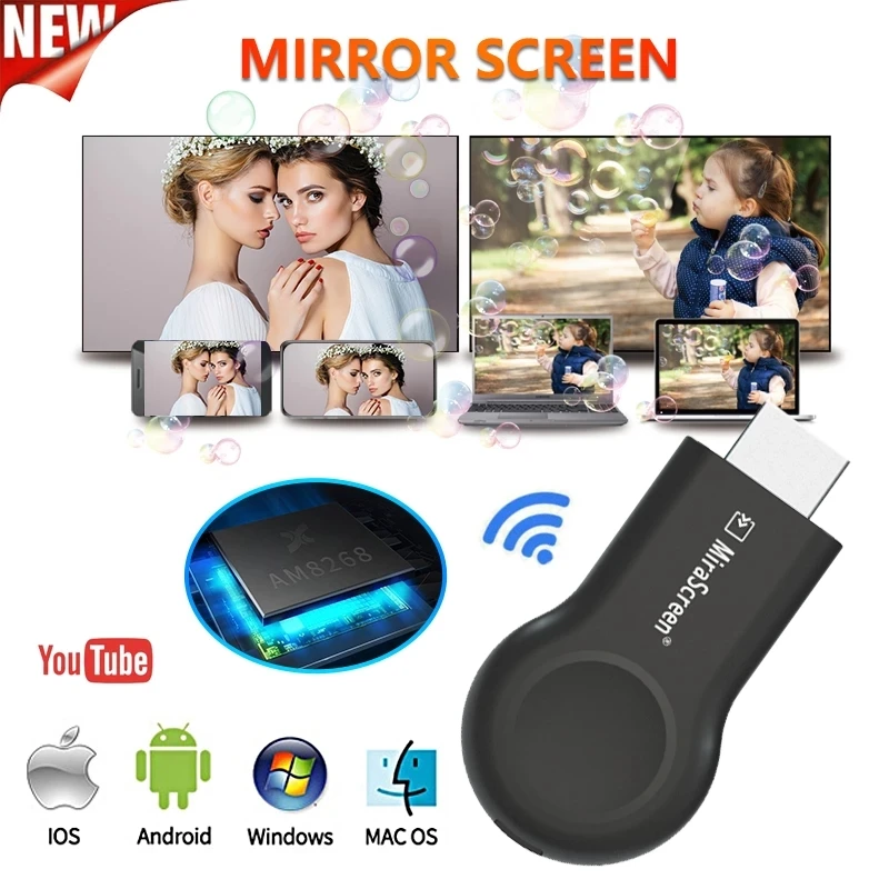 กระจกไร้สาย E8 mirascreen ไร้สายขนาด5กรัมจอแสดงผล WiFi สำหรับ iOS แอนดรอยด์ดองเกิลทีวีสติ๊กสำหรับ Chromecast