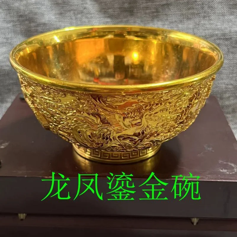 Antique Bronze Collection Antique Gilding Wedding Bowls Qianlong Year Gilding Wedding Bowls Home Crafts Ornaments