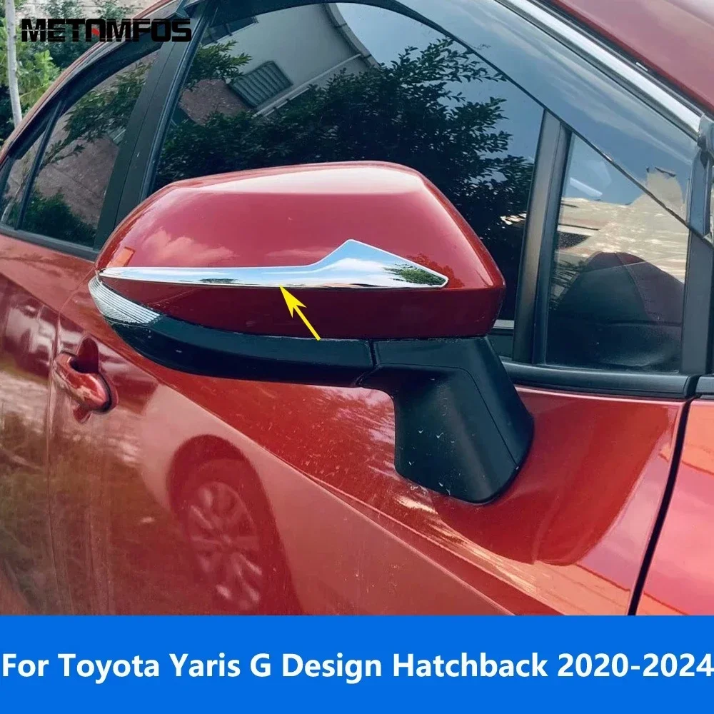 Rearview Side Mirror Strip Molding Trim For Toyota Yaris G Design Hatchback 2020-2022 2023 2024 Chrome Accessories Car Styling