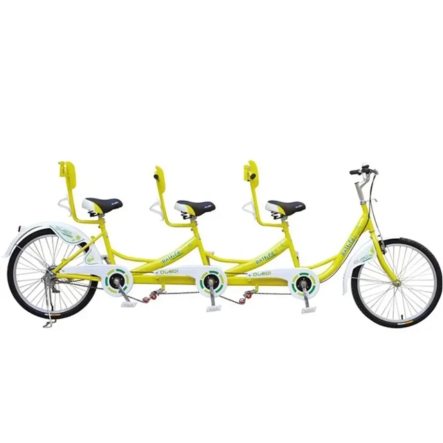 Tandem Bike Beach Cruiser Bike for Adult 3 Rider Bicycle 20 24 26 Inch Wheels Steel Frame Alloy V Brake Yellow Red Green AliExpress