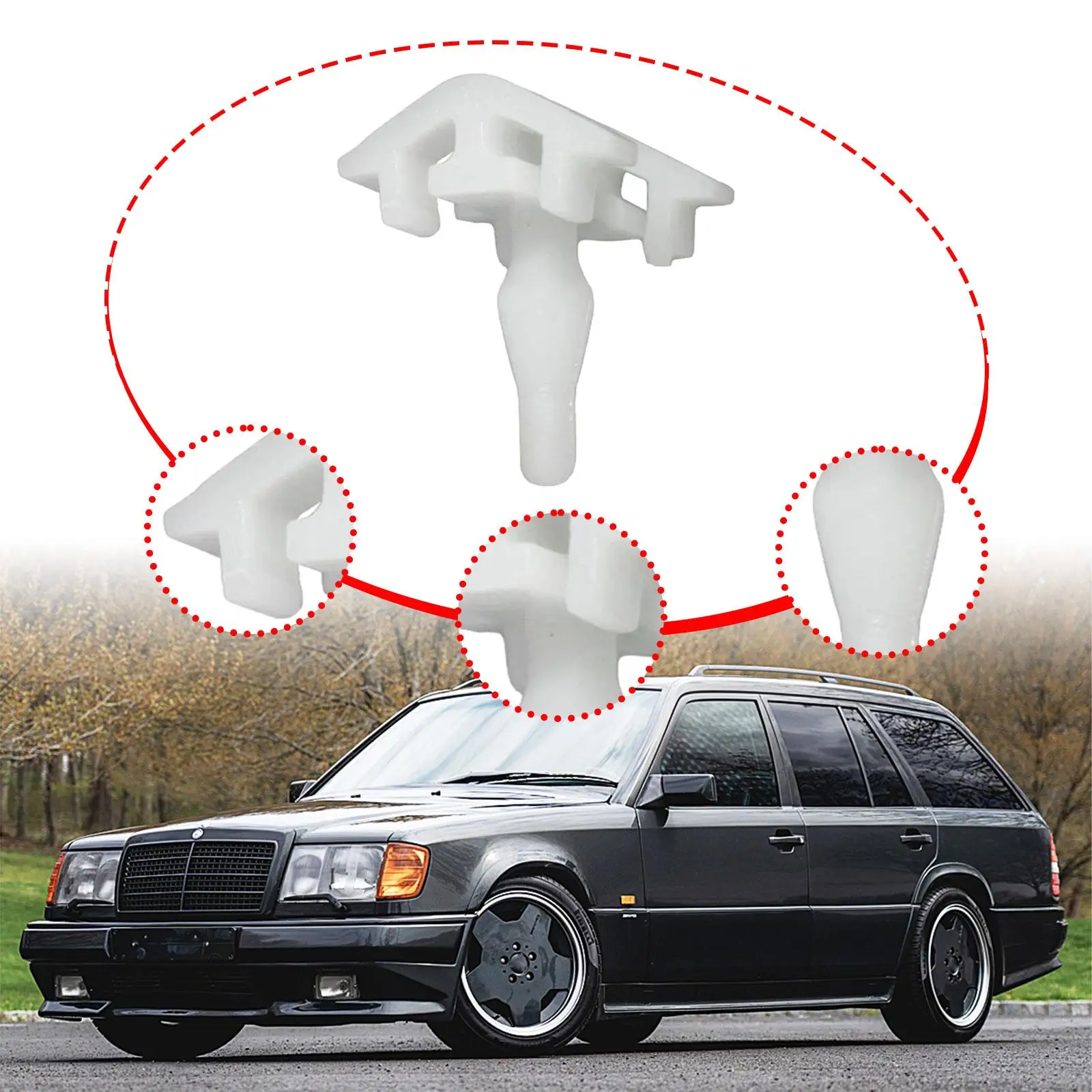 

Car Body Trim Clip A0019883181 Planking Fender Mounting Clip, for Mercedes-benz 230 E (W124), 200 TD (W124), 300 CE (W124)