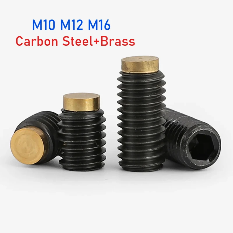 M10 M12 M16 Black 12.9 Grade High-Strength Hexagonal Copper Head Buffer Screw/Headless Bolt Length 6~10mm