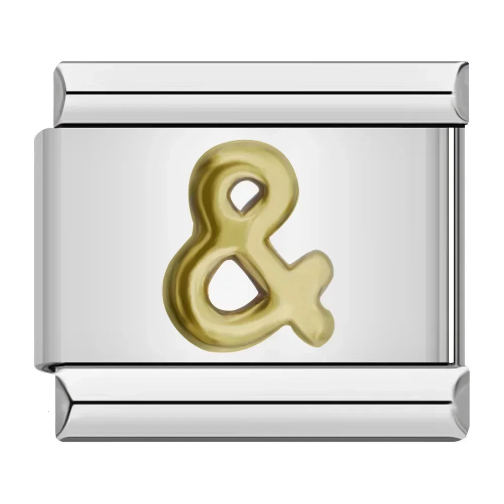 Hapiship 2024 Nieuwe Mode 26 Engelse Letters Italiaanse Charm Links Fit 9 Mm Roestvrij Stalen Armband Maken Vrouwen Sieraden DJ110