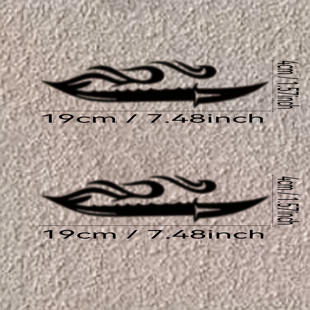 2Pcs Flame Sword Vinyl Sticker Set, Waterproof Decal For Motorcycle Helmet Body Decor, Holiday Gift