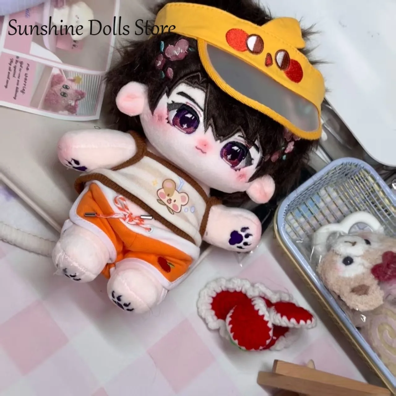 

20cm Cute Love and Deepspace Caleb Cotton Doll Body Dress Up Clothes Plushies Plush Stuffed Anime Figures Toys Birthday Gift