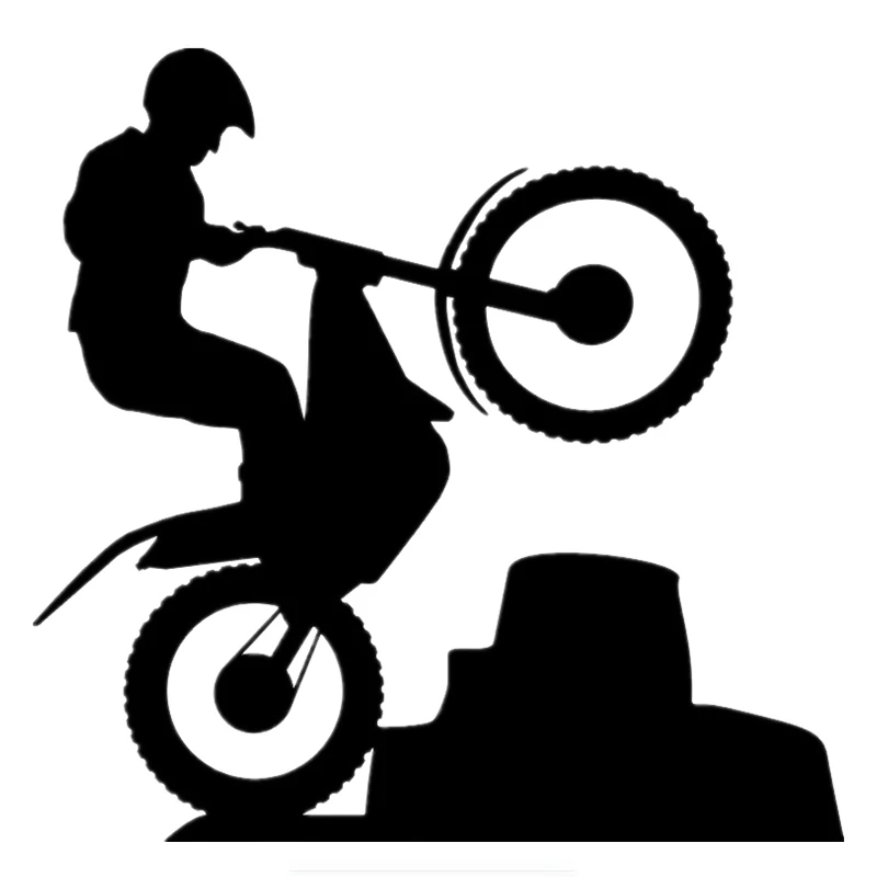 Car Sticker Motorcycle Stair Climbing Car Sticker Funny PVC Car Decoration Accessories Sticker Creative Black/White,15cm*15cm