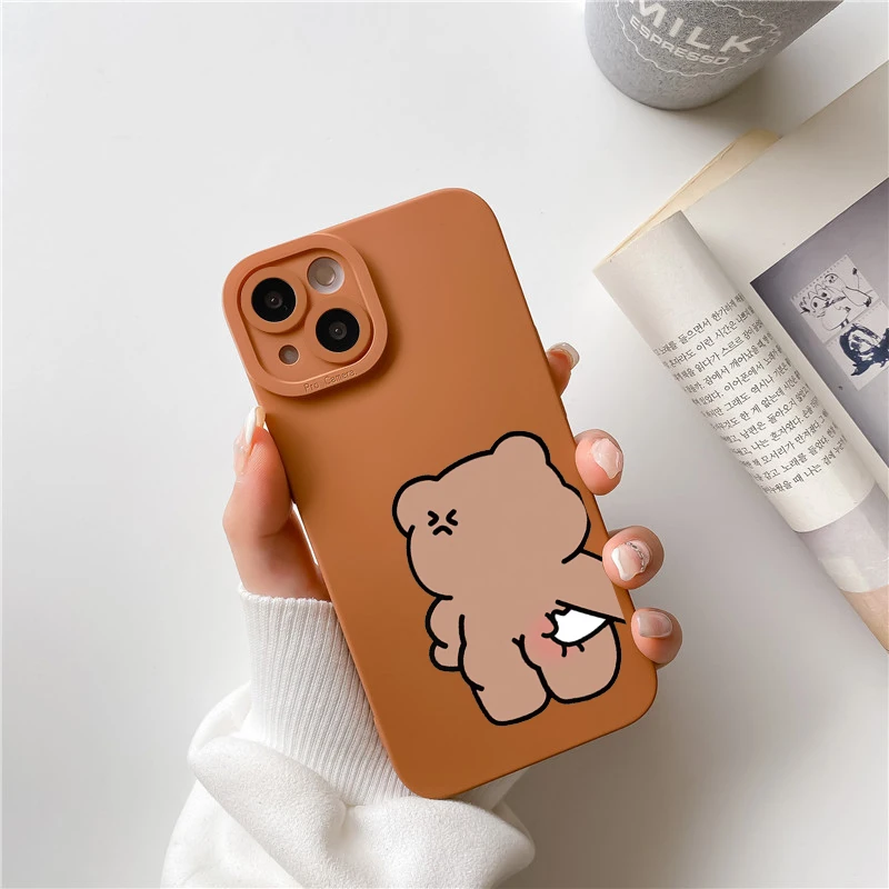 Funny Animal Bunny Panda Pig Phone Case for IPhone 11 12 13 14 Pro Max 7 8Plus SE2 X XR XS Max Cute Bear Cover Soft Shell