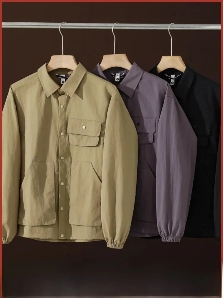 

Мужская уличная куртка irt Jaet с легким воротником и множеством кетов, дышащее полиэфирное волокно, весна-осень, модная молодежная одежда