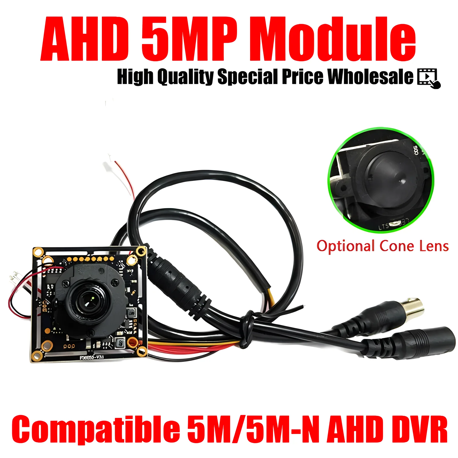 

4in1 AHD 5MP Mini Cctv Camera Chip Module Set Coaxial Digital Hd Complete Monitoring Circuit Board Lens Ir-cut Cable Full Set