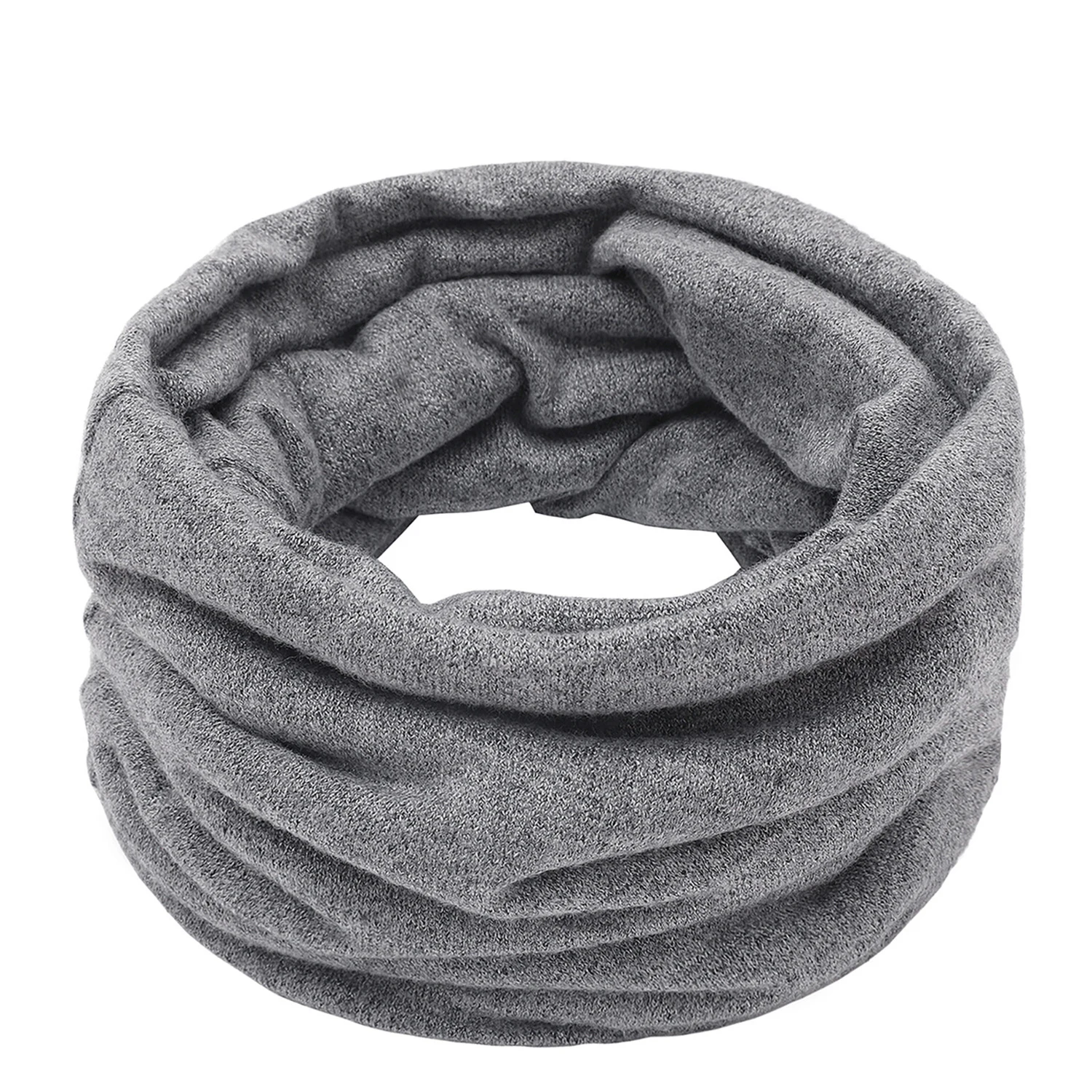 Knitted Neckerchief For Women Men Autumn Winter Solid Color Pullover Knitting Scarf Casual Outdoor Soft Warm Neck Collar Scarves