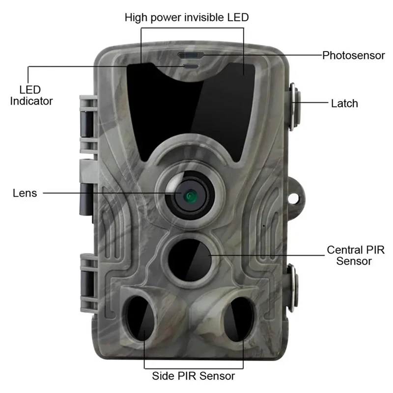 HC 801A Hunting Camera With 5000Mah Lithium Battery 16MP 1080P Trail Camera IP65 Photo Traps 0.3s 940nm Wild Camera