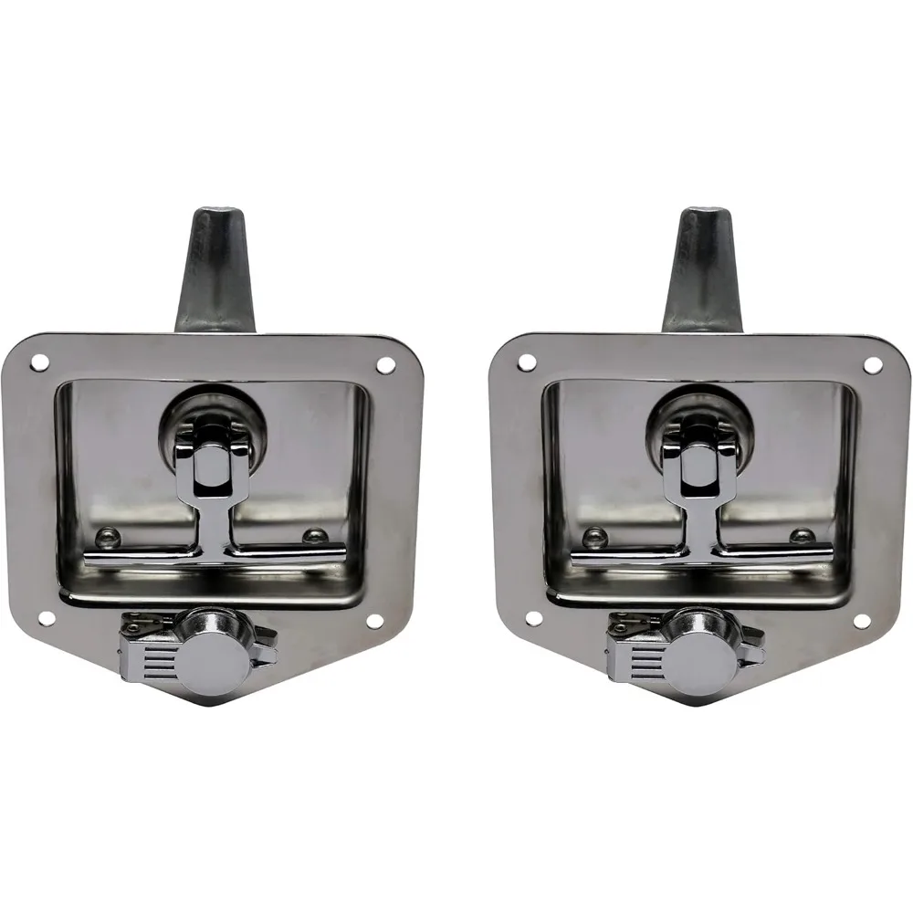 

TCH Hardware 2-упаковка кулачковой защелки с Т-образной ручкой из нержавеющей стали с монтажными отверстиями и замком пылезащитной крышки - складная защелка с Т-образной ручкой RV Camper