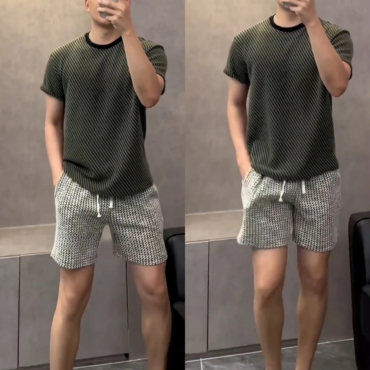 

Свободные мужские летние пляжные брюки для четырех четвертей, повседневные спортивные брюки в стиле ретро со средней талией, прямой крой, модные городские брюки