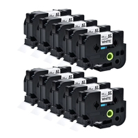 10PCS 251 24mm Label Tape Laminated Compatible Brother TZe-251 TZ-251 Black on White Tape for P-Touch D600 P710BT P700