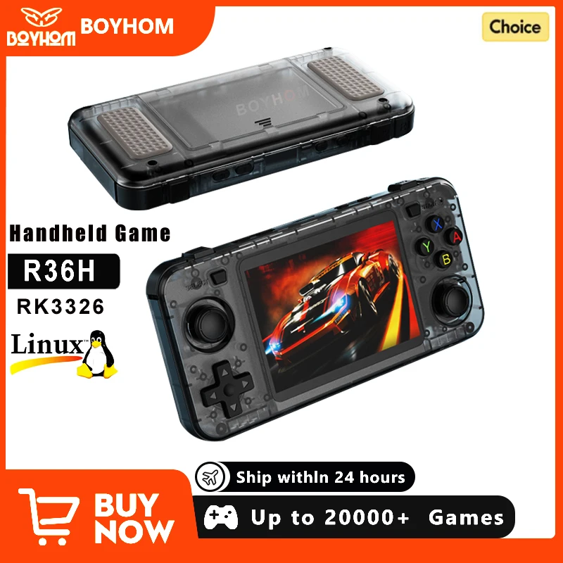 R36H Retro Handheld Video Game Console 3.5 Inch IPS Screen 10000+ Games ARKOS Emulator for PS1/PSP/DC/N64/SS