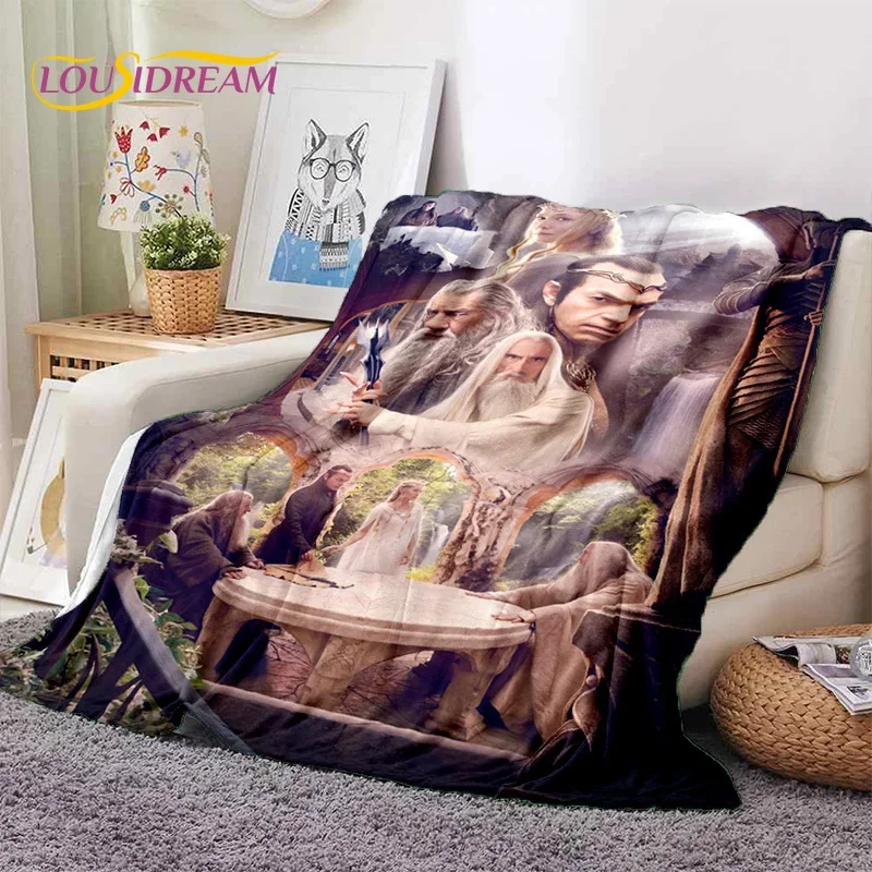 

L-Lord of The Rings H-Hobbit Movie Soft Flannel Blanket for Beds Bedroom Sofa Picnic,Throw Blanket for Outdoor Leisure Nap Gift