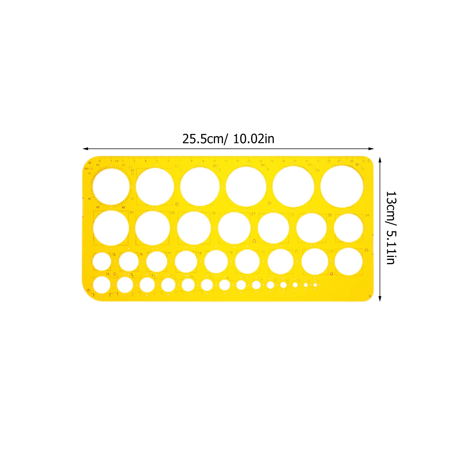 Drawing Template Ruler Geometric Circle Stencil for Architecture Engineering Projects DIY Technical Drawing Tool