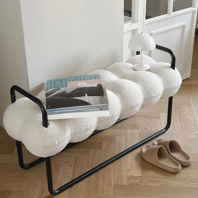 

Creative shoe changing stool, bedroom, bed tail, long bench, living room, entrance door, cream style